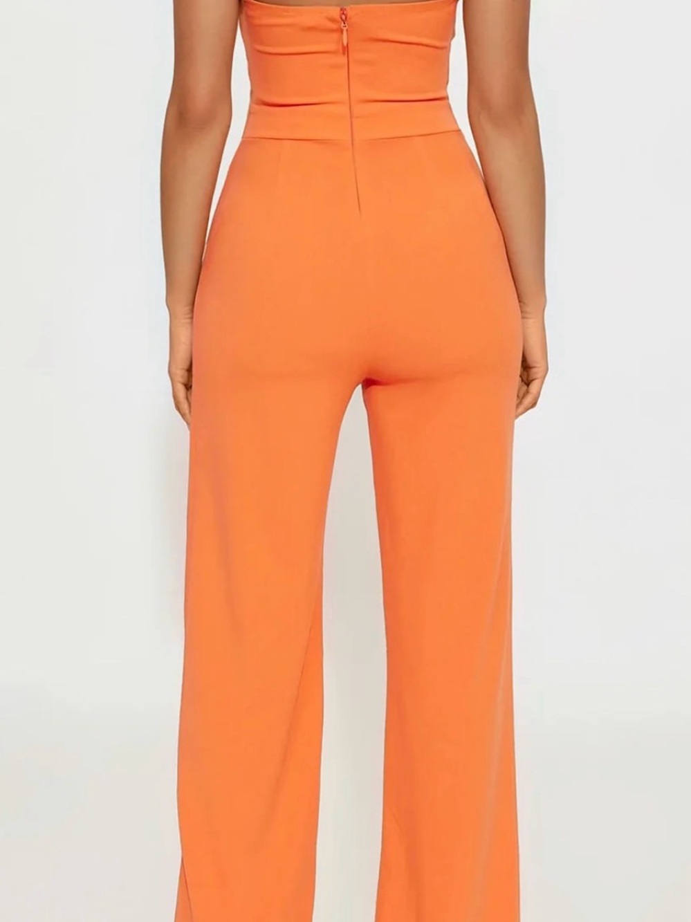 Fashion Nova Orange Wide-Leg Jumpsuit with Pink Trim - Picture 2 of 6